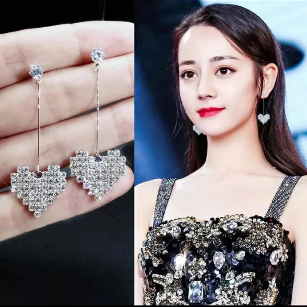 Beautiful Rhinestone Heart Earringsπππππ - Picture 11 of 11